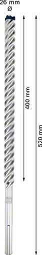Bosch accessoires expert sds max-8x hamerboor 26 x 400 x 520 mm - 1 stuk(s) - 2608900246