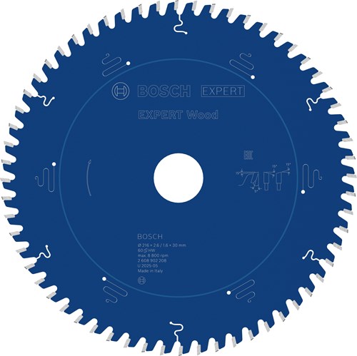 Bosch accessoires expert wood cirkelzaagblad | 216 x 2,6 1,6 x 30 mm | t60 - 2608902208