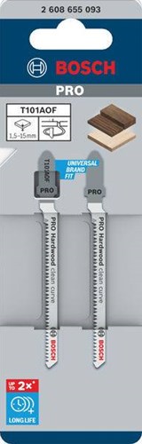 Bosch accessoires pro hardwood clean curve t101aof decoupeerzaagblad | 83 mm | 2-delig - 2608655093