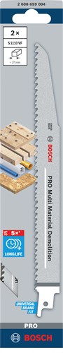 Bosch accessoires pro multi material demolition s1110vf zaagblad | 1 |6 x 22 x 225 mm | 2-delig - 2608659004