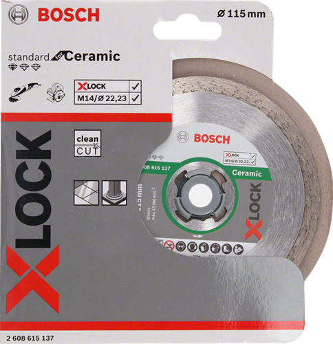 Bosch accessoires x-lock diamantschijf standard for ceramic 115 x 22,23 x 1,6 x 7 mm - 1 stuk(s) - 2608615137
