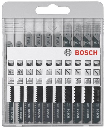 Bosch 10-delige decoupeerzaagbladenset Basic voor Hout