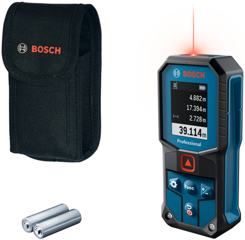 Bosch blauw glm 40-31 laserafstandsmeter | 2 batterij 1,5v lr6 (aa) + opbergetui - 0601075000