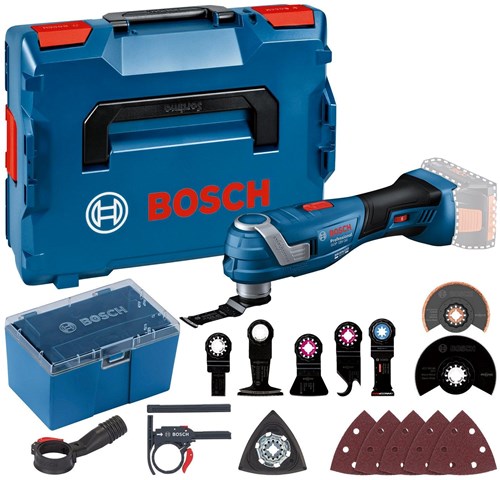 Bosch blauw bosch professional gop 18v-34 accu multitool + accessoires 18v basic body in l-boxx - 06018g2002
