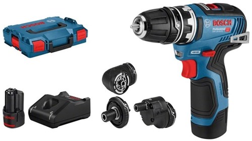 Bosch blauw gsr 12v-35 fc accu boorschroevendraaier + opzetstukken | 2x 3.0ah accu's | in l-boxx - 06019h3000