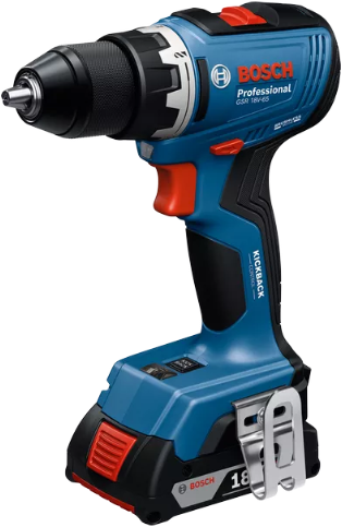 Bosch blauw gsr 18v-65 accu schroefboormachine | incl. 2x 2.0ah accu's en lader - 06019n3000