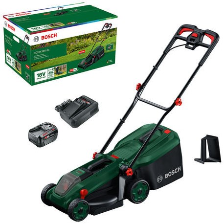 Bosch groen bosch rotak 18v-34 - inclusief 1 18v 4.0 ah accu en al18v-44 lader - mulchplug