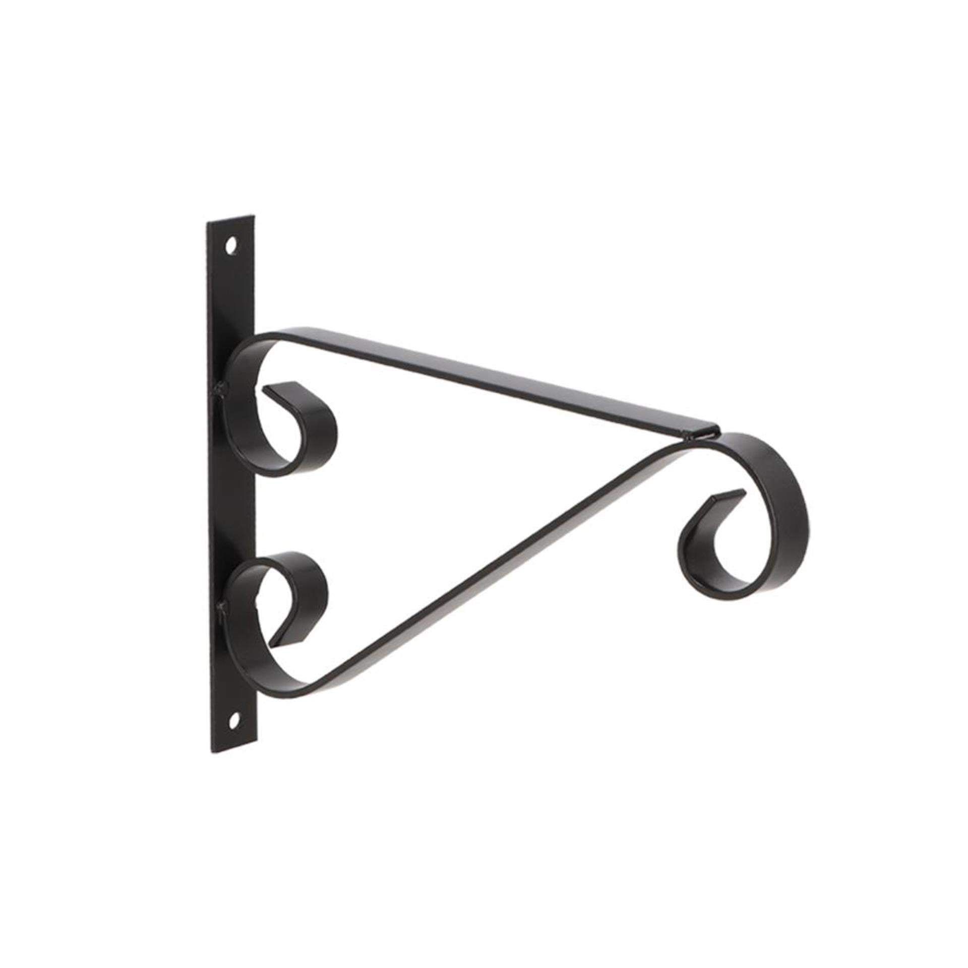 Esschert design hanging basket haak met krul m 2,1x26x19cm ijzer zwart