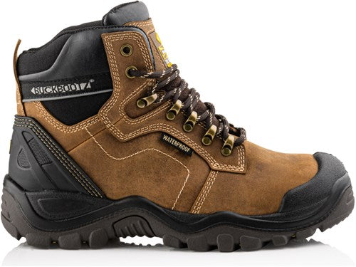 Buckbootz werkschoen bsh009 hoog s3 + kn | bruin bsh009br | maat 47 - 00.176.033.47