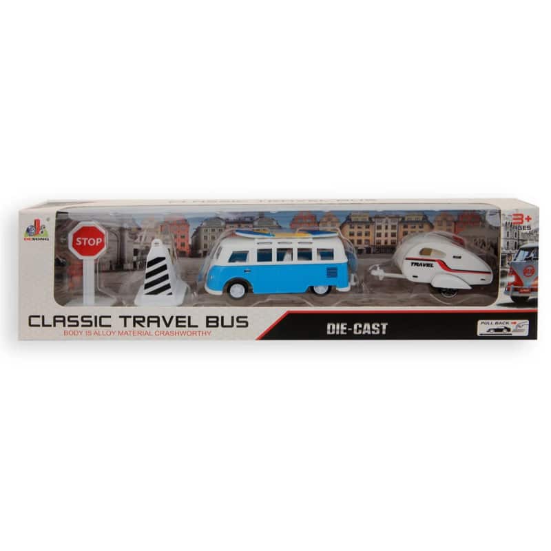 Jonotoys reisbus met caravan speelset