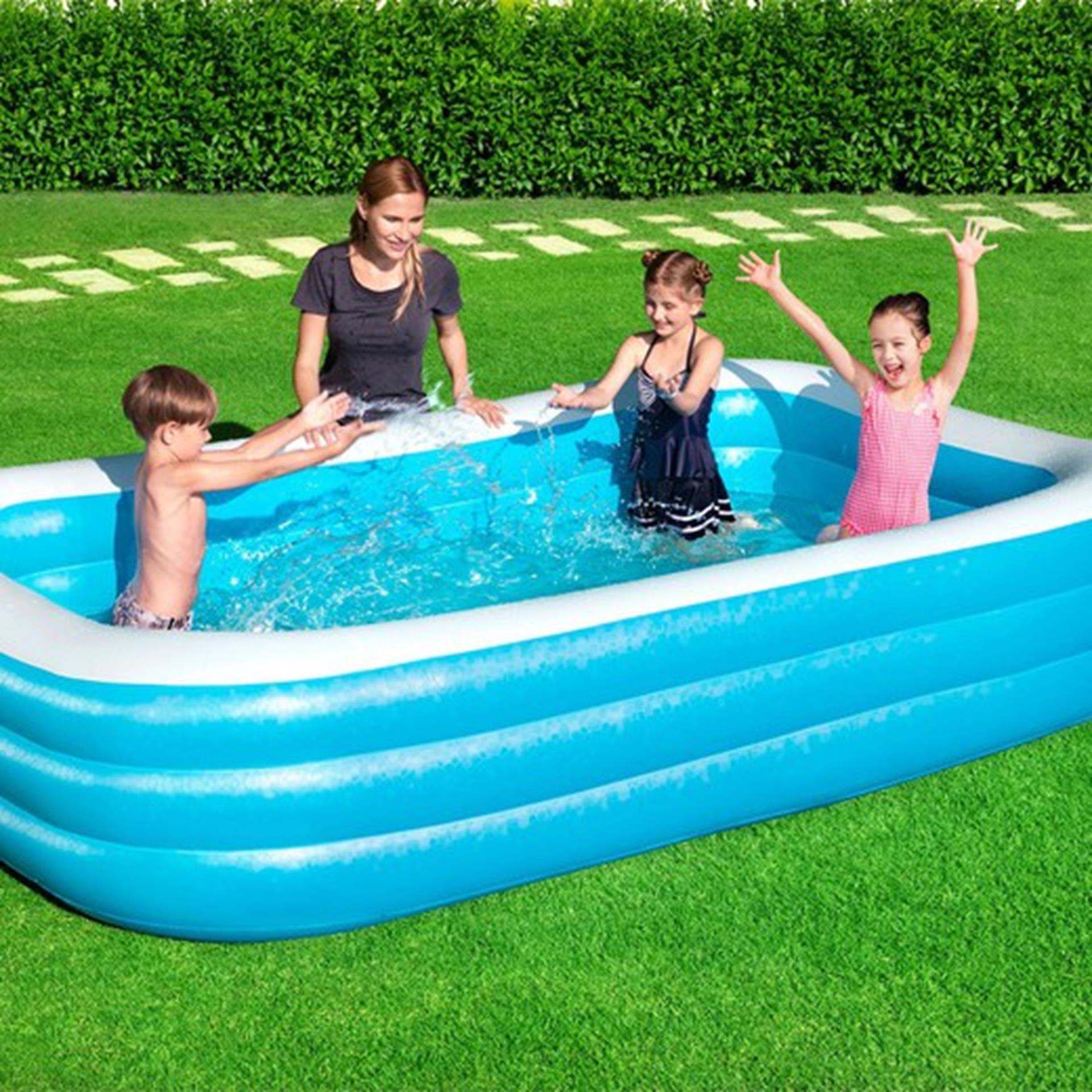 Bestway familiebad rechthoekig blauw deluxe 305cm