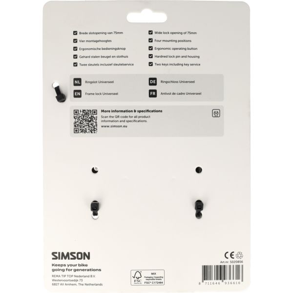 Simson ringslot universeel
