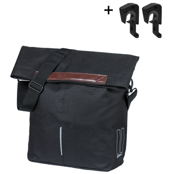 Basil fietsshopper city mik hooks 14-16l 13 x 29 x 31 cm - zwart