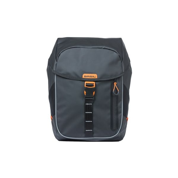 Basil Miles Tarpaulin Bicycle Backpack - Waterproof Black Backpack for Men and Women, 17 Liter Capacity