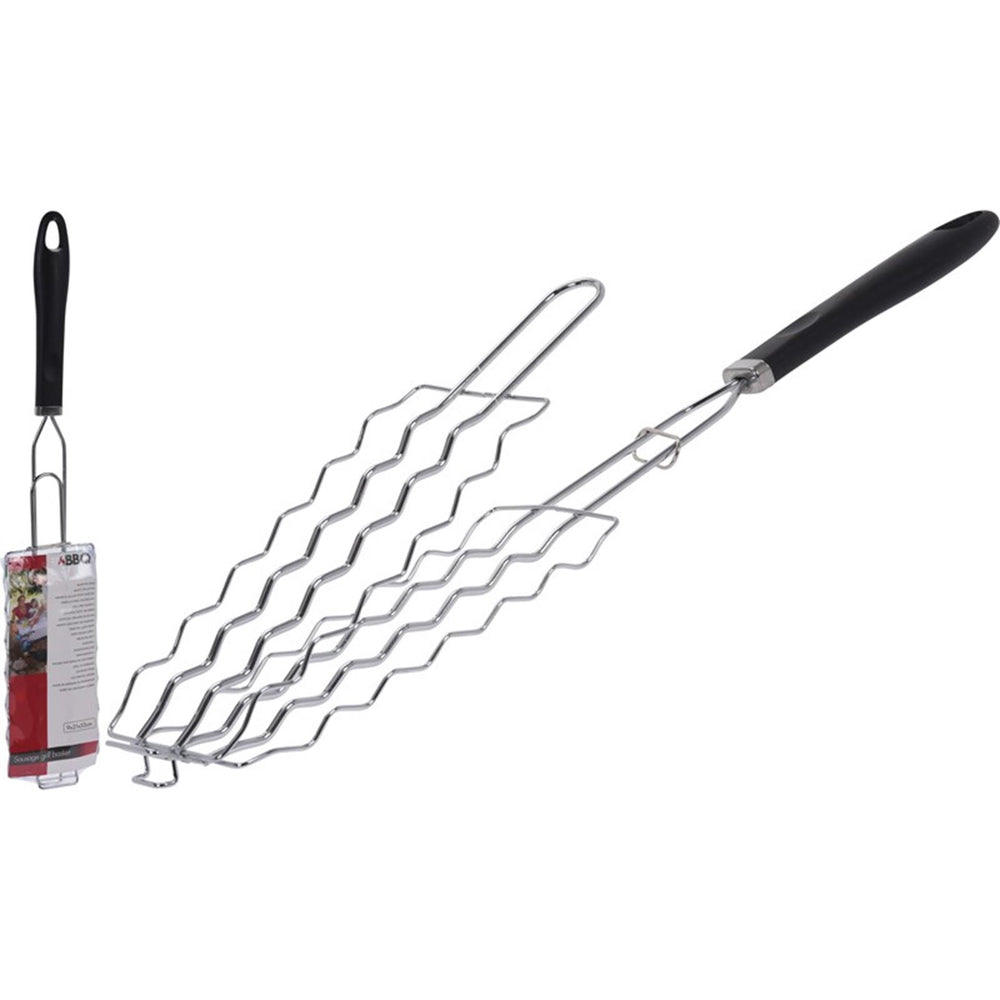 Bbq worsten grill chrome zwart voor