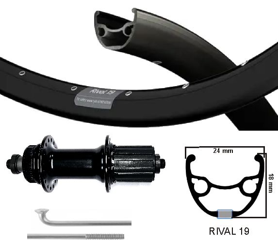 Kgs achterwiel 27.5 inch 584 zwart cass 8-10 v centerlock uitval