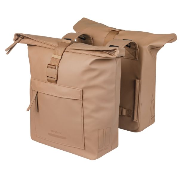 Basil b.v. dubbele fietstas basil brooklyn 41l 14 x 30 x 37 cm - zand