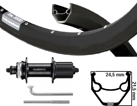 Kgs roue arrière noir 28/29 pouces 622 zac2000 noir/noir/acier inoxydable cas 8-10 centrel