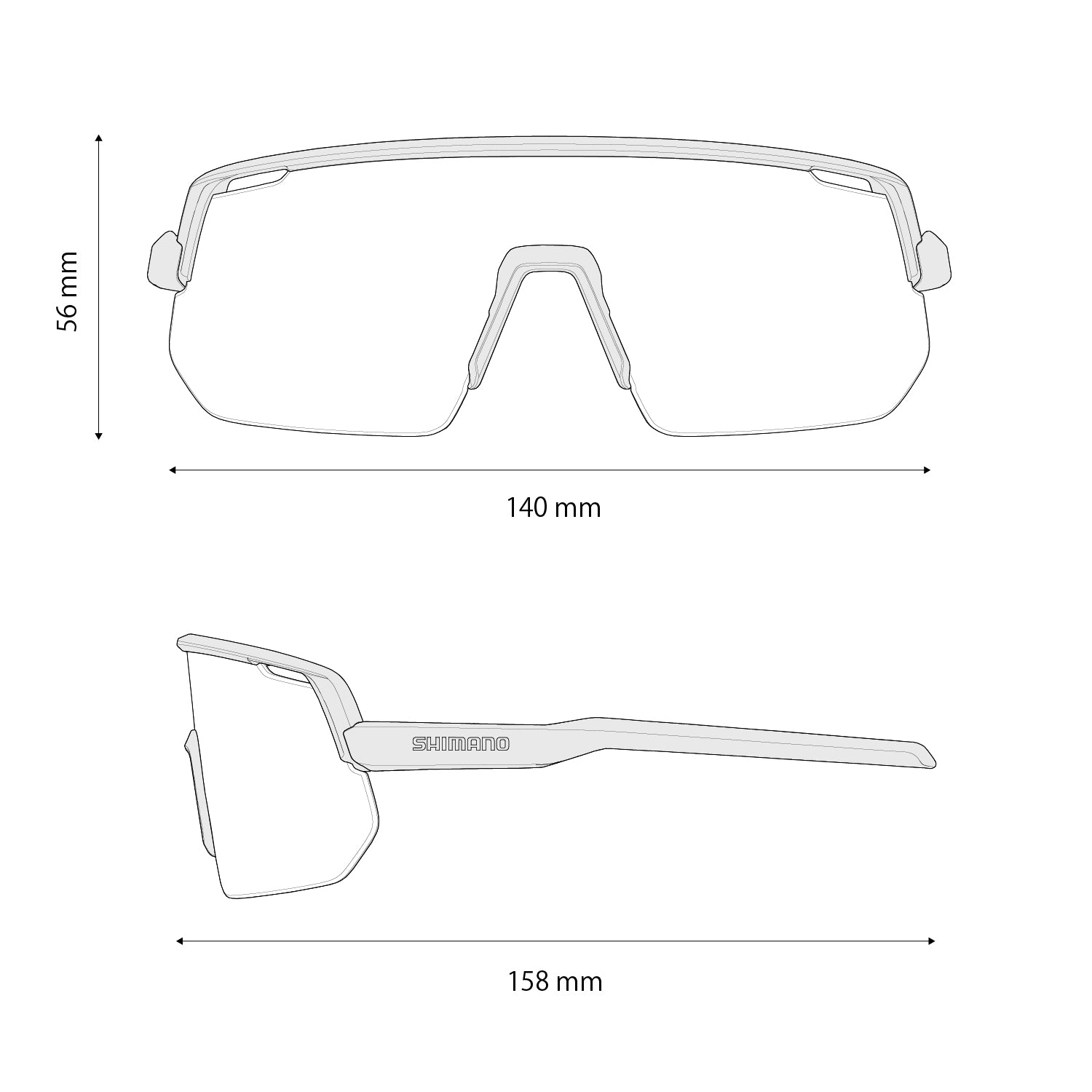 Shimano technium l road matte white - sports glasses