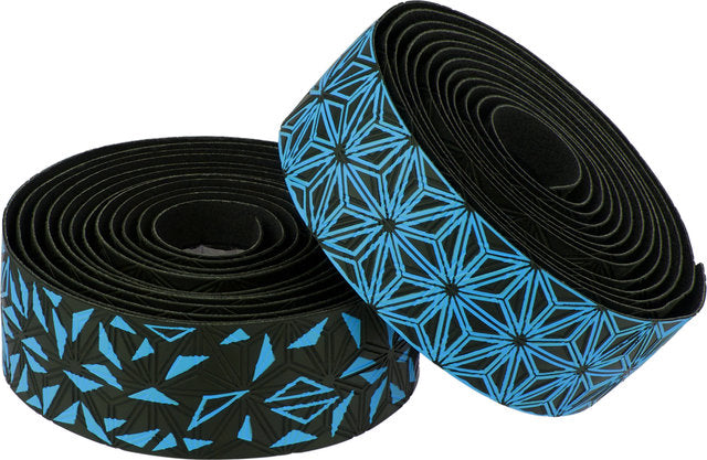 Supacaz - super sticky kush star fade stuurlint zwart neon blauw inclusief aluminium neon blauwe stuurplug