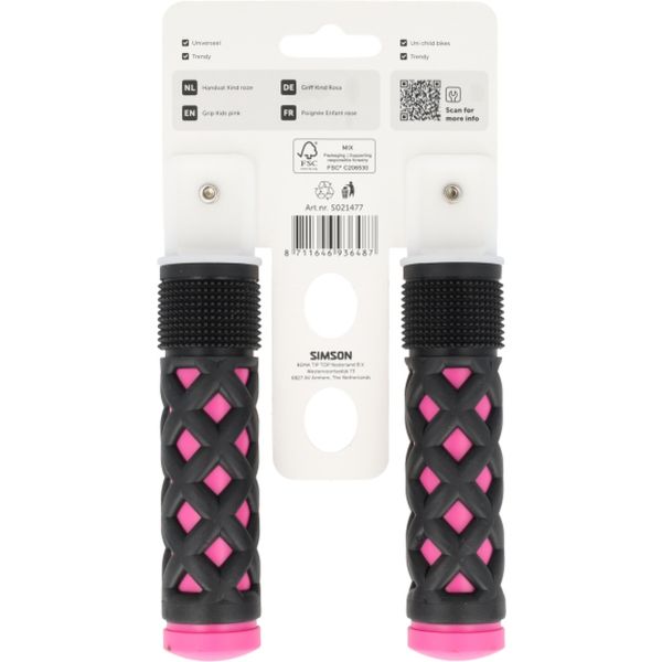 Simson handvatten kinder roze-zwart