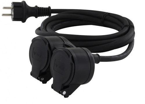 Enzo chacon verlengsnoer rubber tweeweg 3x1,5qmm 10m - 1167145