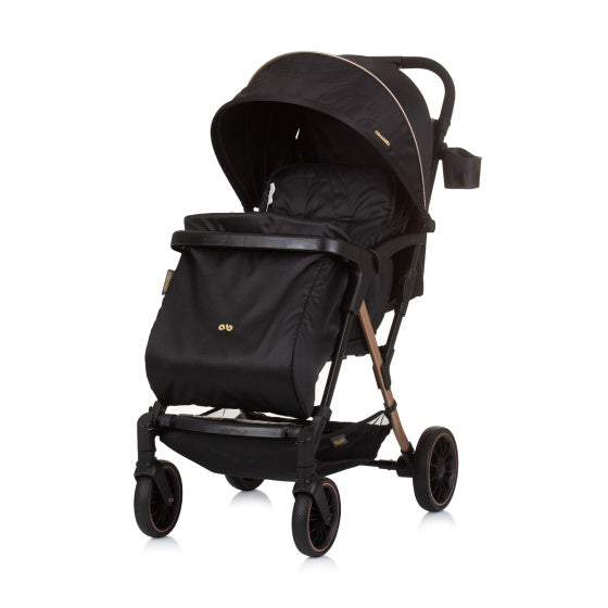 Chipolino amber opvouwbare buggy met voetenhoes obsidian zwart