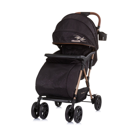 Chipolino april opvouwbare buggy met voetenhoes obsidian zwart