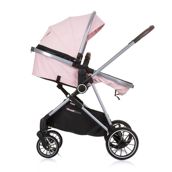 Aura Opvouwbare 3-in-1 Kinderwagen met Luiertas Flamingo Roze