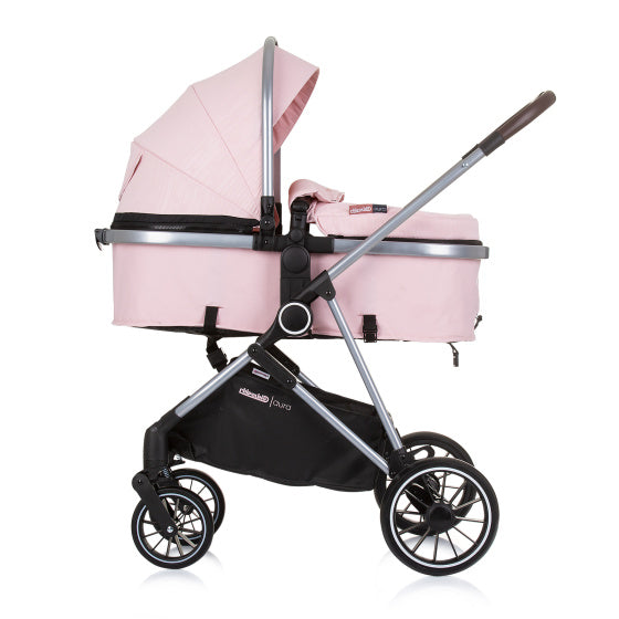 Aura Opvouwbare 3-in-1 Kinderwagen met Luiertas Flamingo Roze