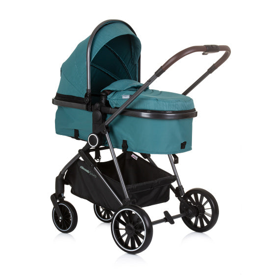 Aura Opvouwbare 3-in-1 Kinderwagen met Luiertas Teal Petrolblauw Zwart