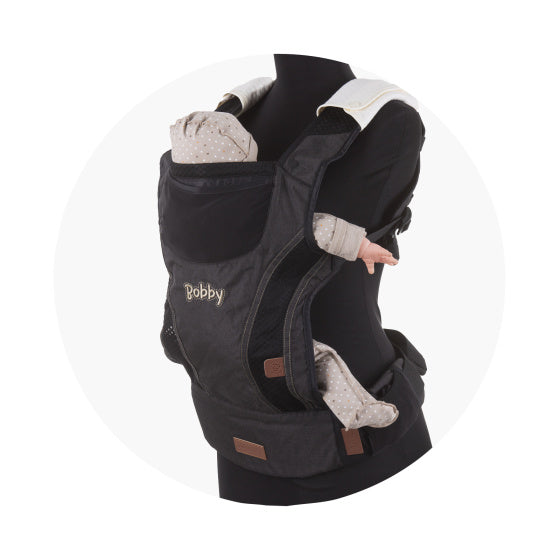 Bobby Ergonomische Draagzak met Capuchon Ebony