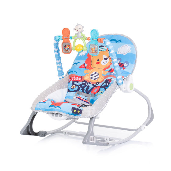 Baby Spa Wipstoel met Muziek en Kalmerende Trillingen Blauw Grijs