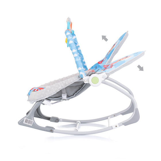 Baby Spa Wipstoel met Muziek en Kalmerende Trillingen Blauw Grijs