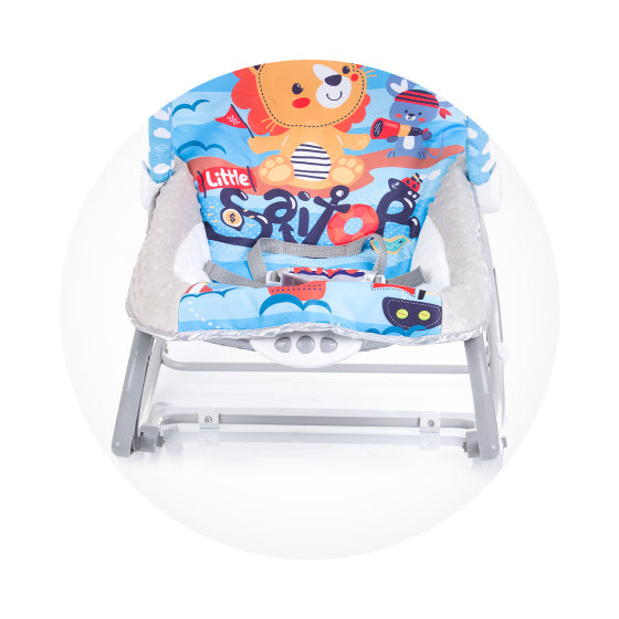 Baby Spa Wipstoel met Muziek en Kalmerende Trillingen Blauw Grijs