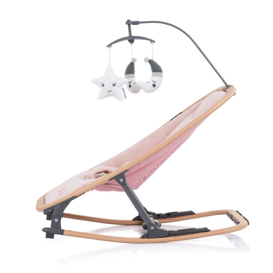 Velvet Opvouwbare Wipstoel met Mobiel Rose Water Wood Roze