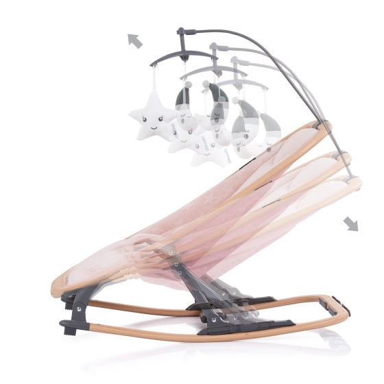 Velvet Opvouwbare Wipstoel met Mobiel Rose Water Wood Roze