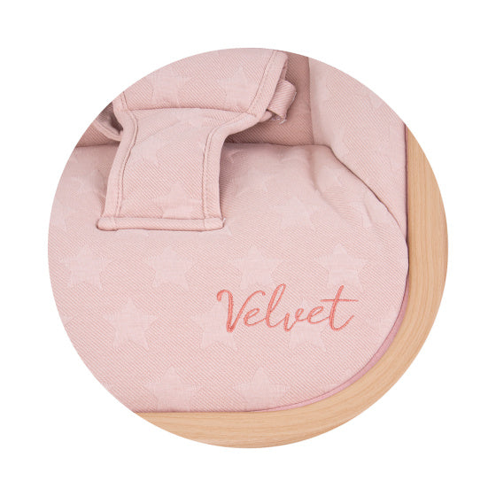 Velvet Opvouwbare Wipstoel met Mobiel Rose Water Wood Roze