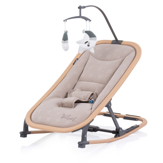 Velvet Opvouwbare Wipstoel met Mobiel Zandhout