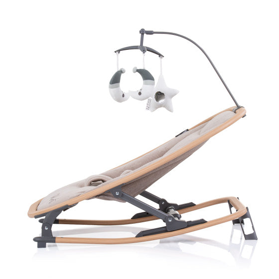 Velvet Opvouwbare Wipstoel met Mobiel Zandhout