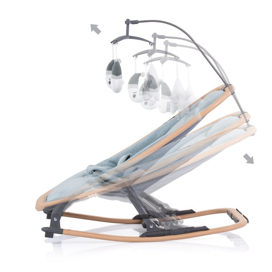 Velvet Opvouwbare Wipstoel met Mobiel Sky Wood