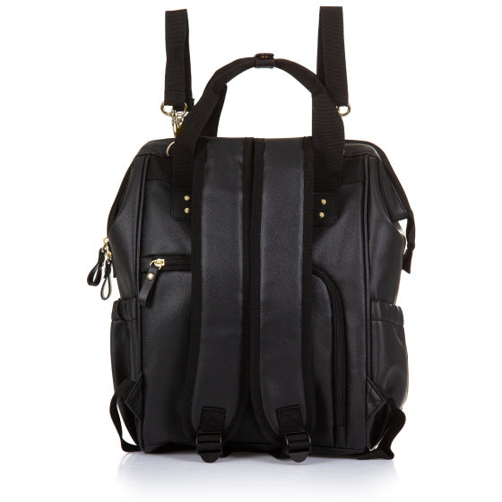 Rugzak - Luiertas met Verschoningsmatje Leer Zwart