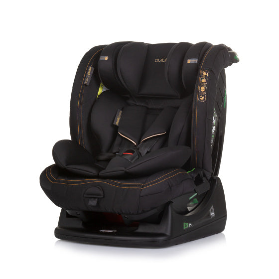 Chipolino aviato autostoel i-size 40-150 cm groep 0+, 1, 2 én 3 obsidian zwart