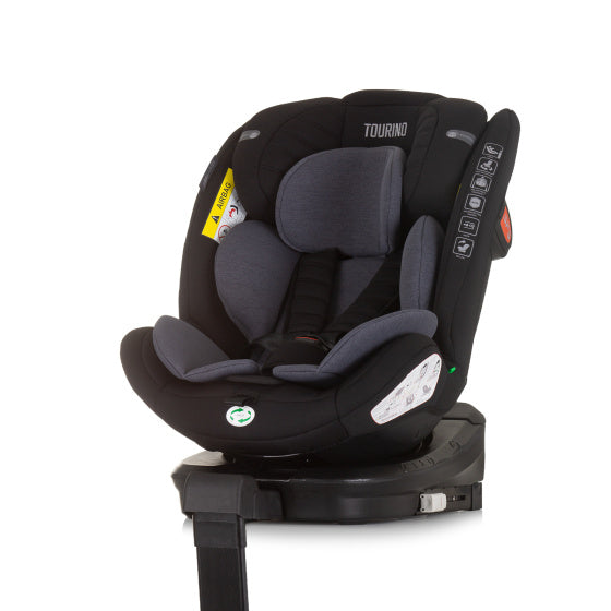 Tourino Autostoel i-Size 40-150 cm Isofix 360° Obsidian Zwart Grijs