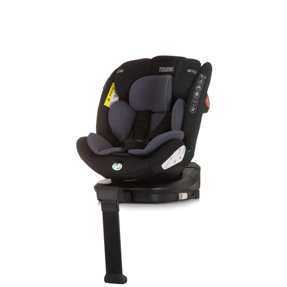 Tourino Autostoel i-Size 40-150 cm Isofix 360° Obsidian Zwart Grijs