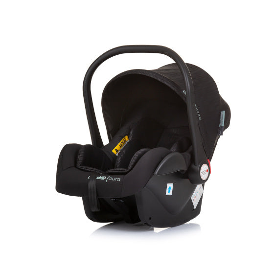 Aura Autostoel met Adapters 40-85 cm Groep 0+ Obsidian Zwart