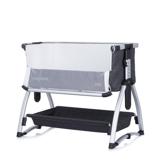 Baby Boss Co-sleeper met Schommelfunctie Klamboe Antraciet Grijs Zilver