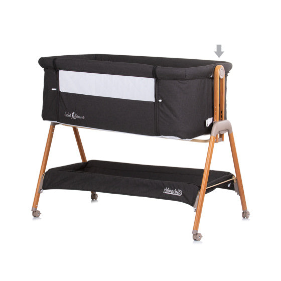 Sweet Dreams Co-sleeper met Opklapbare Zijkant Grafiet Hout Antraciet