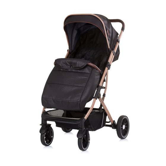 Combo Opvouwbare Buggy met Voetenhoes Obsidian Gold Zwart