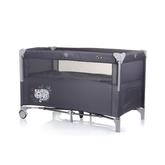 Relax Opvouwbaar Campingbedje met Opklapbare Zijkant Graniet Antraciet